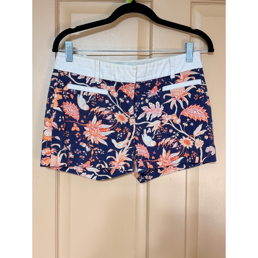 Leifsdottir Anthropologie Navy Floral Bird Pineapple Shorts Size 2